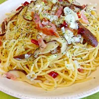 シイタケと長ネギのペペロンチーノ|yukitatsuさん