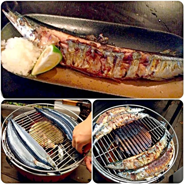 Charcoal-grilled Pacific saury🔥炭火焼秋刀魚 by chef hubby|🌈Ami🍻さん