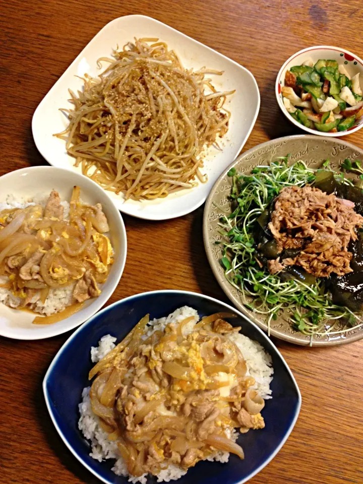 ★豚丼★もやしそば★カイワレツナわかめサラダ|三宅 里美さん