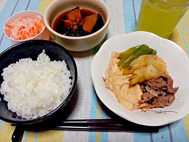 130914 今日のばんめし　肉豆腐、かぼちゃの煮物、紅白なます|EUREKAさん