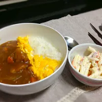 オムカレーとマカロニサラダ|naoさん