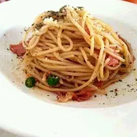 Snapdishの料理写真:Spaghetti Olio Bacon|Joanne 교은さん