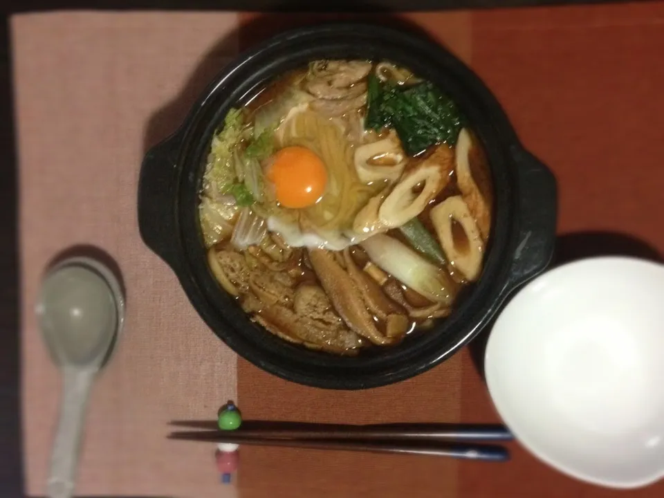 Snapdishの料理写真:2夜連続 味噌煮込みうどん|あつしさん