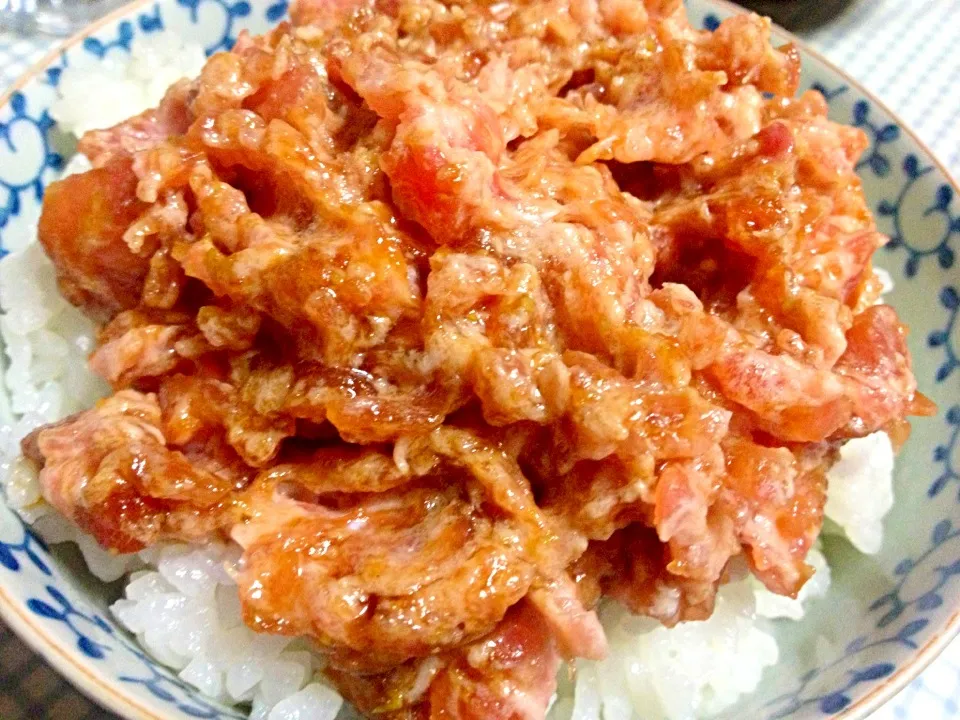 ネギトロ丼 わさび醤油和え|sakumaさん