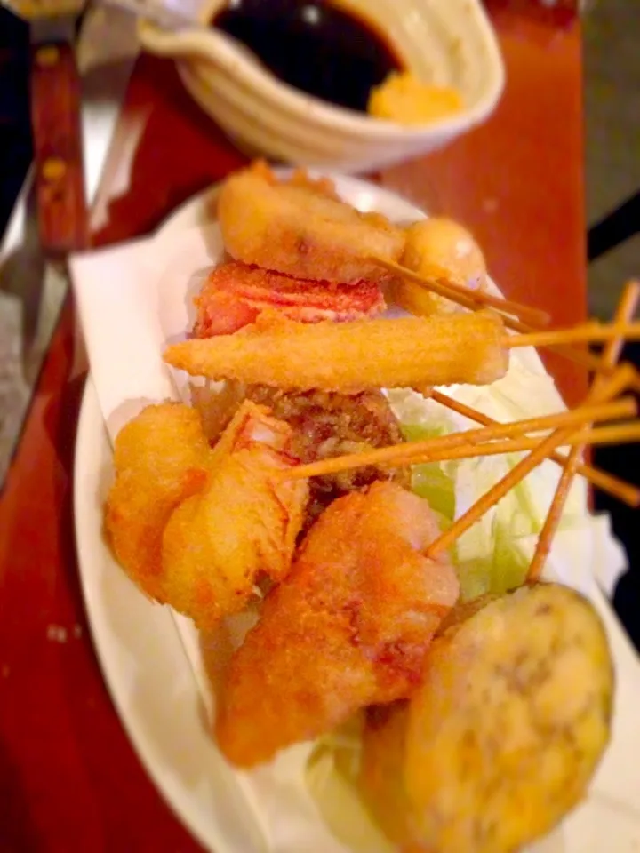 Deep-fried skewers Assorted♨串揚げ盛り合わせ|🌈Ami🍻さん