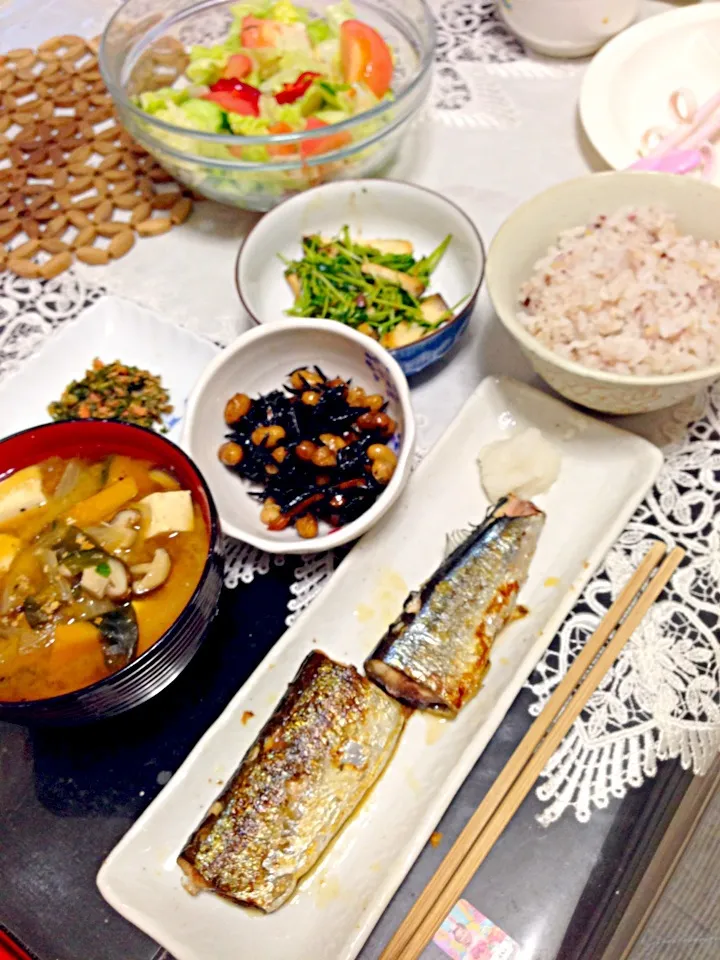 サンマの塩焼きの晩ご飯|やすさん