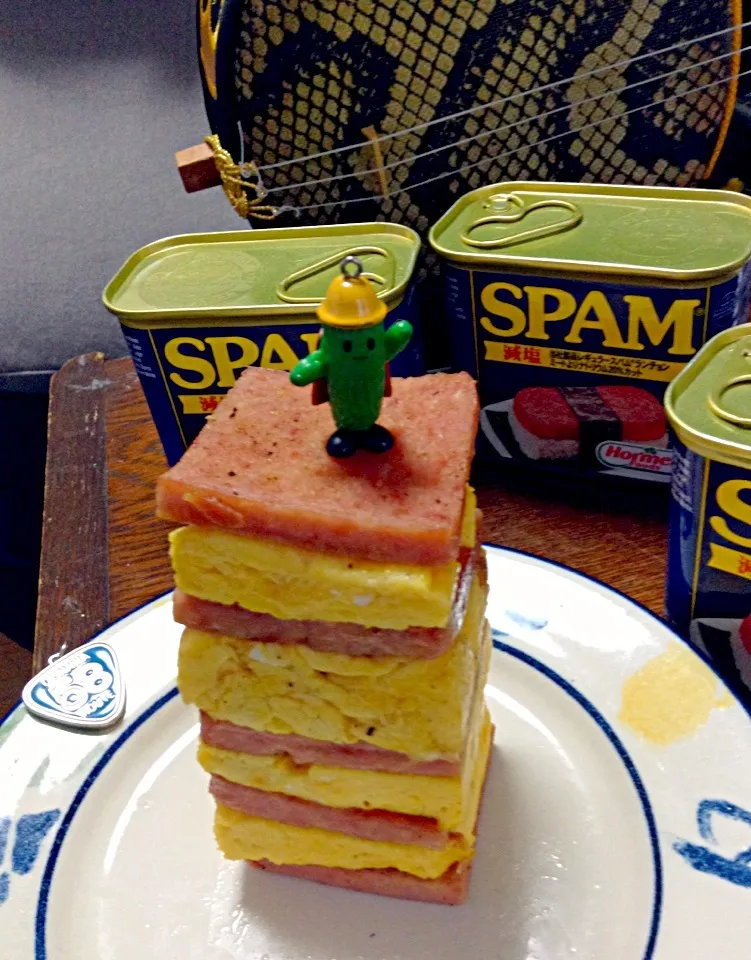 Spam & Egg Tower Okinawan style                ポーク玉子タワー|yorikoさん