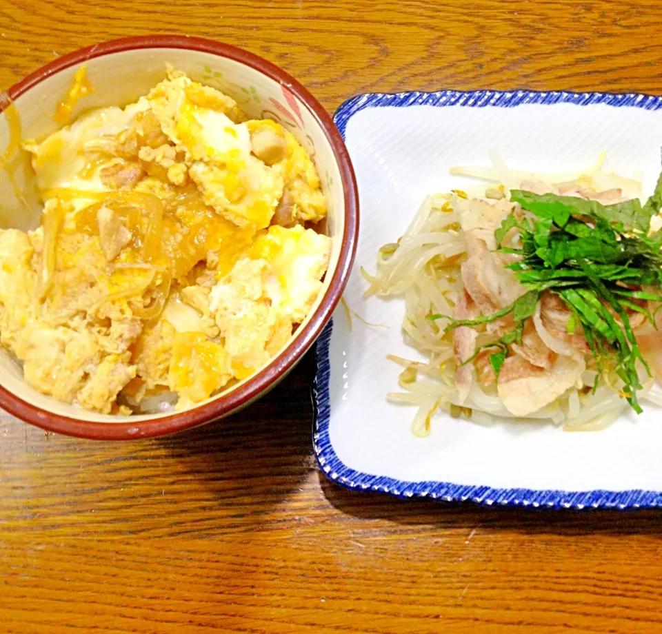 親子丼とサラダ|アスカさん