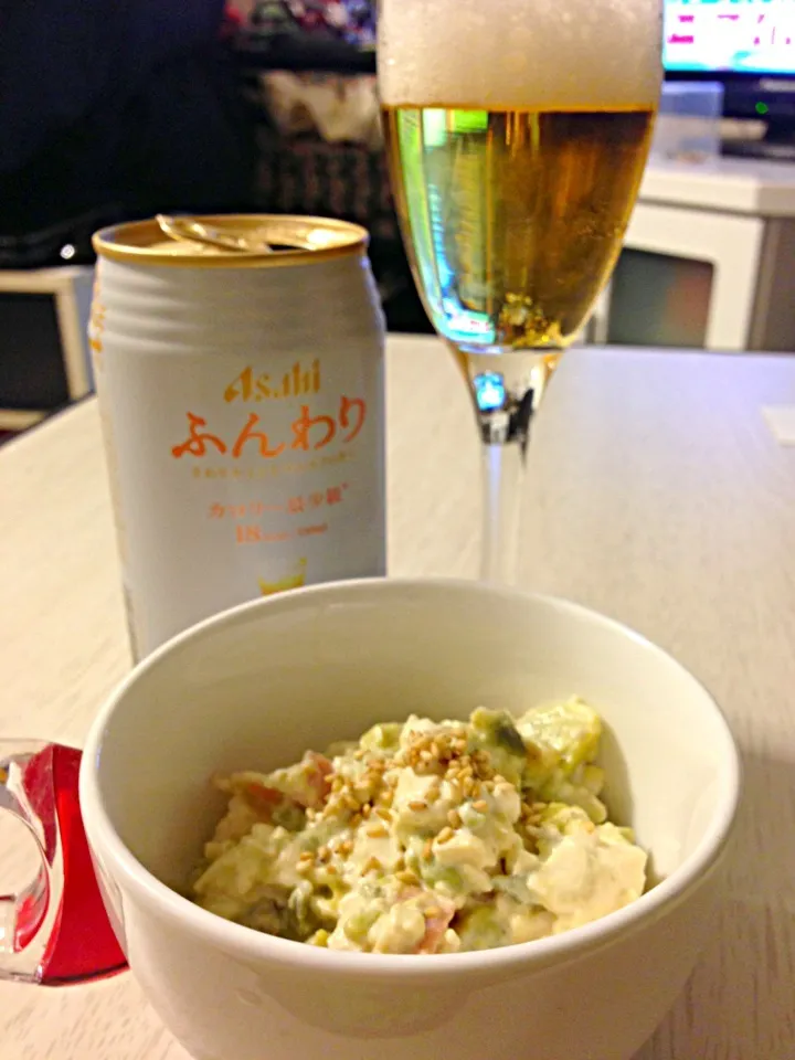 アボカドの白和えと久しぶりのビール|yosiさん