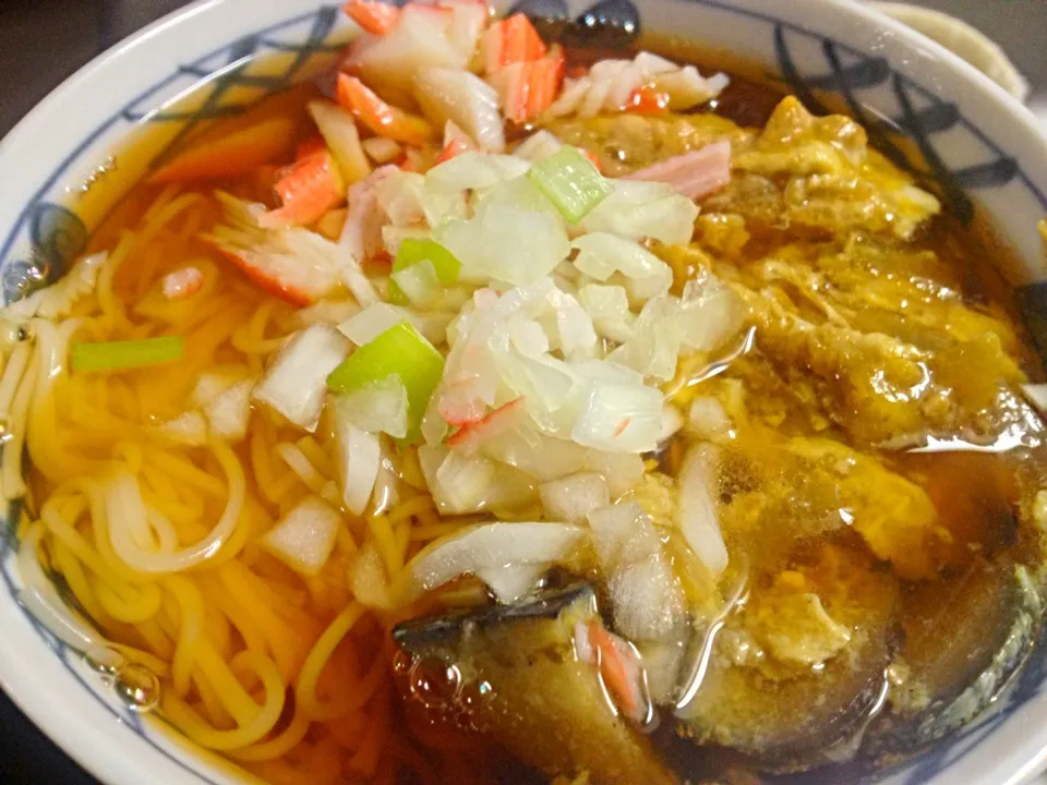 玉子とじにカニカマとネギをトッピングした、素麺。♪( ´▽｀)|shenhuaさん