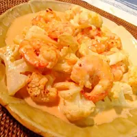 Shrimp and cauliflower with aurora sauce|Asuka Sekineさん