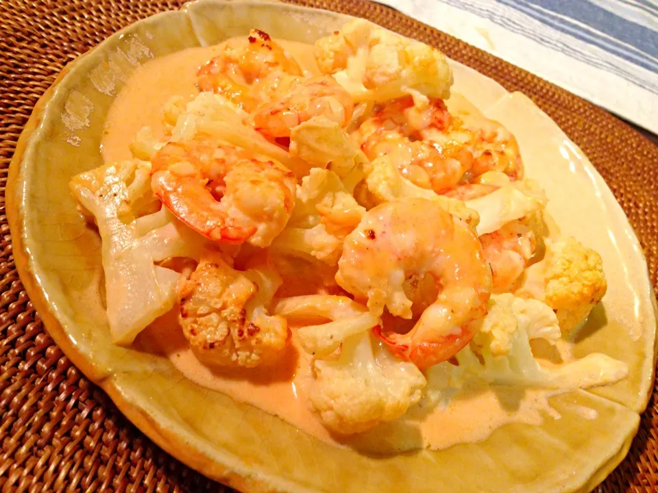 Shrimp and cauliflower with aurora sauce|Asuka Sekineさん