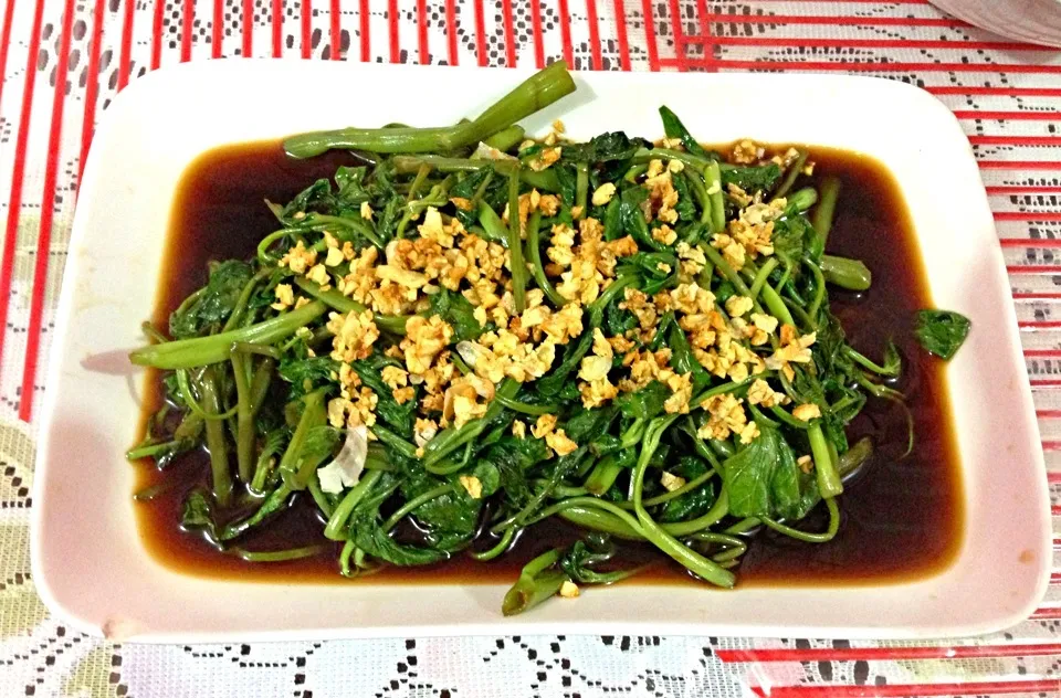 Snapdishの料理写真:Kangkong with garlic|Jhon Barican Bundaさん