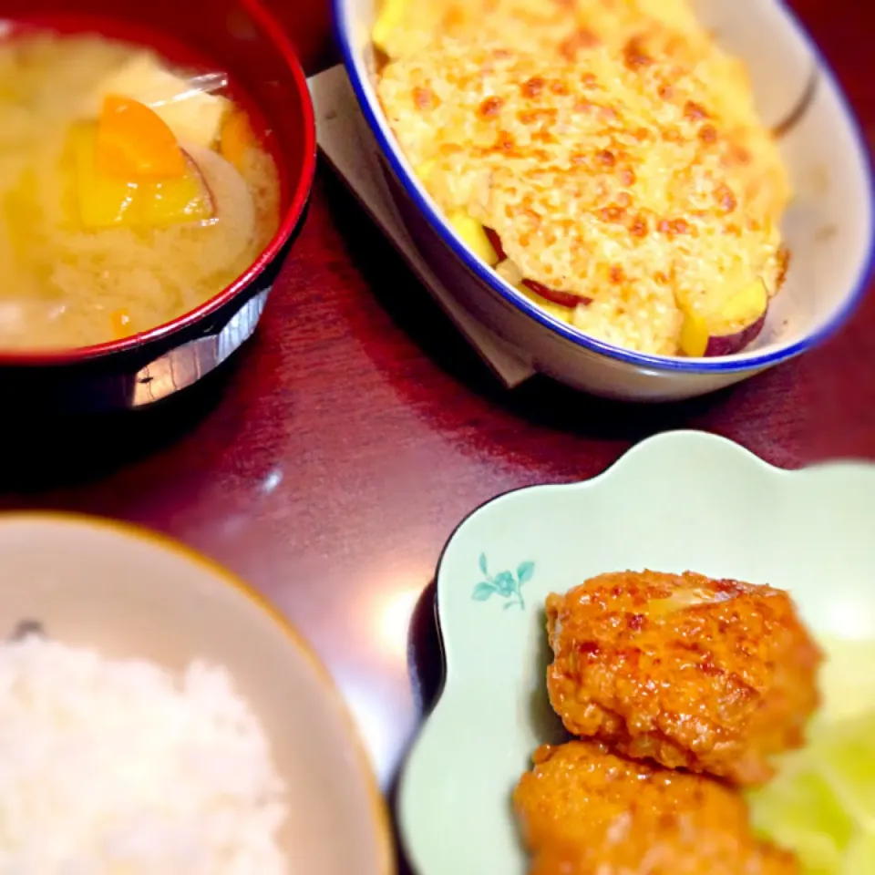 つくね、さつまいもグラタン、豚汁|RKOさん