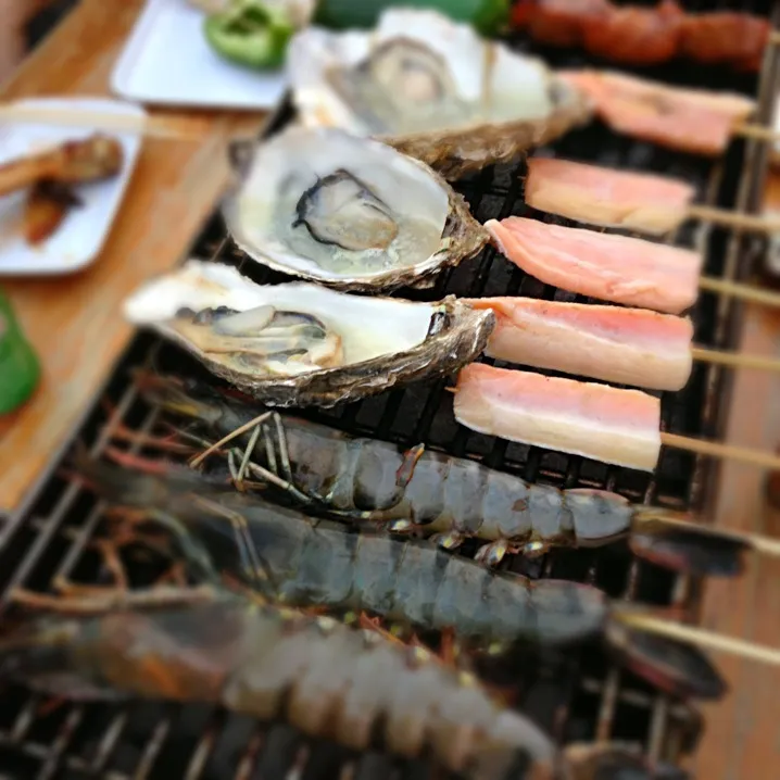 BBQ 三文魚，生豪，虎蝦👍|jAdePrincessさん