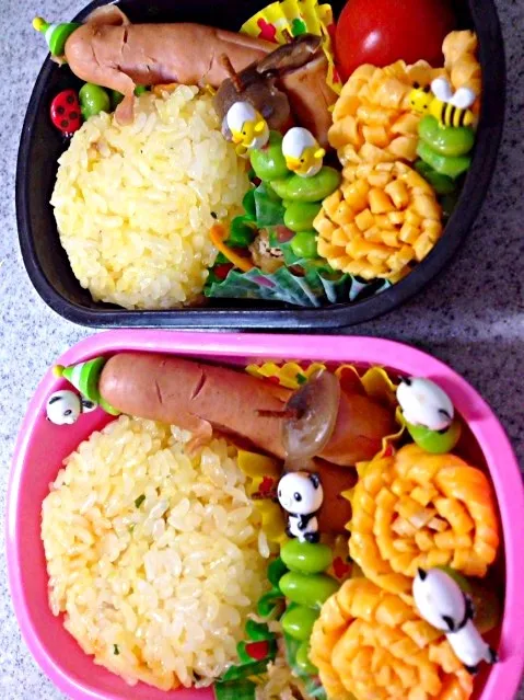 Snapdishの料理写真:幼稚園のお弁当 9/18⁂中秋の名月にソーセー人⁉⁂|5児のママさん