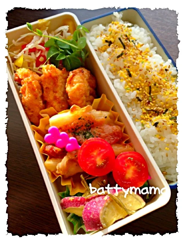 お豆腐ナゲット弁当〜☆battymamaの女子かわぃぃお弁当〜☆9/18(水)☆|ばってぃーまま＠♪さん