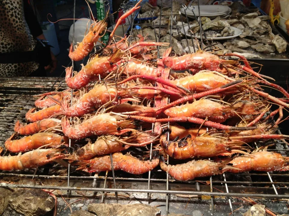 台湾海鮮屋台〜海老塩焼き|河田 みどりさん