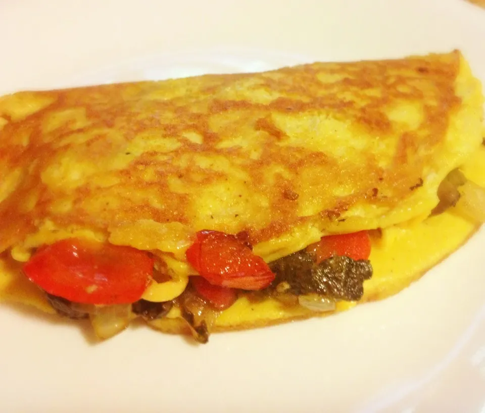 Another vegan omelette . Red pepper , spinach & onion|malindaさん