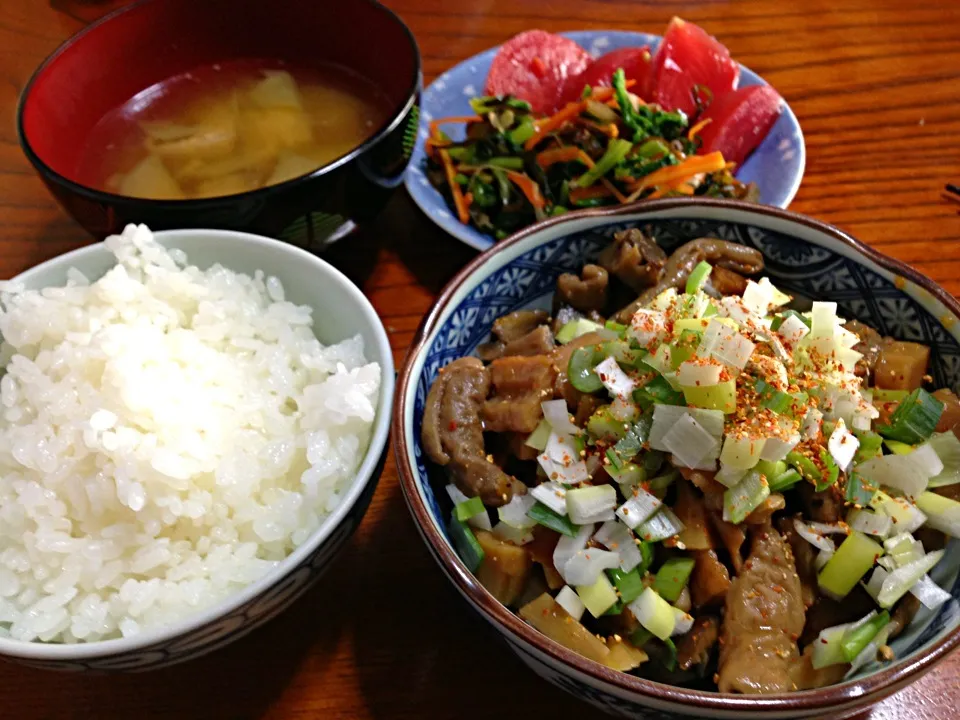 自宅モツ煮定食|tairaさん