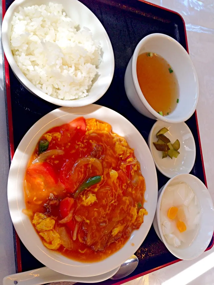 朝廷 牛肉とトマトの煮込みランチセット|ponnaoさん