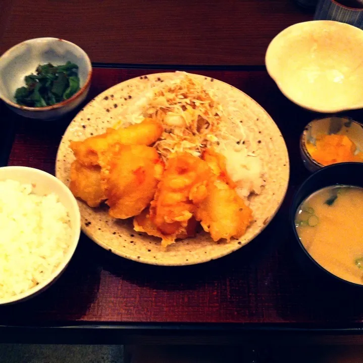 鶏天定食|さきさん