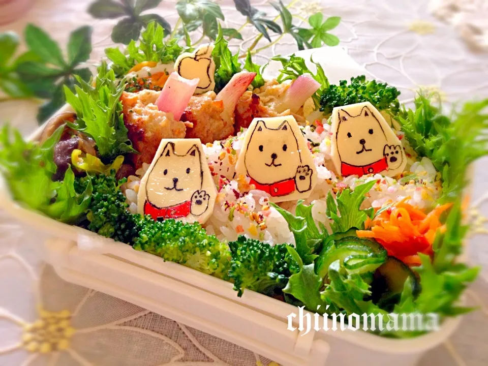 Snapdishの料理写真:iPhone5s発売♪お父さん犬のお弁当〜▽・x・▽|yukie Mさん