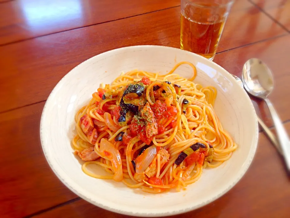 茄子とトマトのパスタ|かなさん