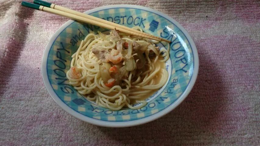 あるもの食材でスープスープスパゲティ|実夢さん