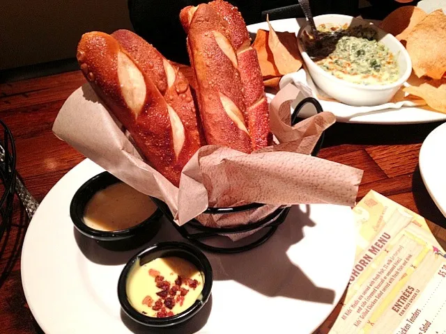 Oktoberfest Pretzel Sticks  
Warm pretzel breadsticks served with Sam Adams® beer cheese and bacon honey mustard.|Hermioneさん