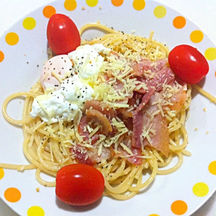 Poached egg & bacon pasta|Trish Wongさん