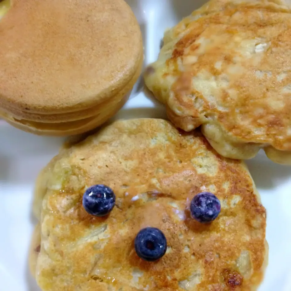 Snapdishの料理写真:またまた夜だけどパンケーク( ´ ▽ ` )ﾉきな粉味＆差し入れ今川焼き~♪|Ayakoさん