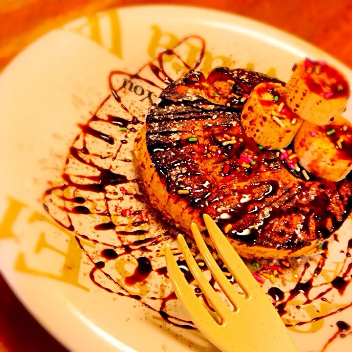 チョコと焼きバナナのホットケーキ(*^^*)|だいちさん