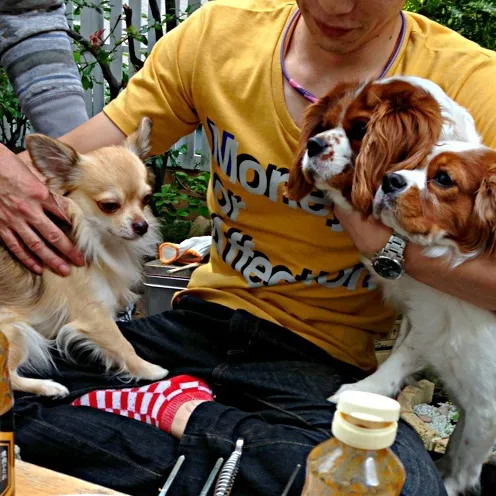 Snapdishの料理写真:食べものじゃないけど、BBQ中f^_^;|kazumiさん