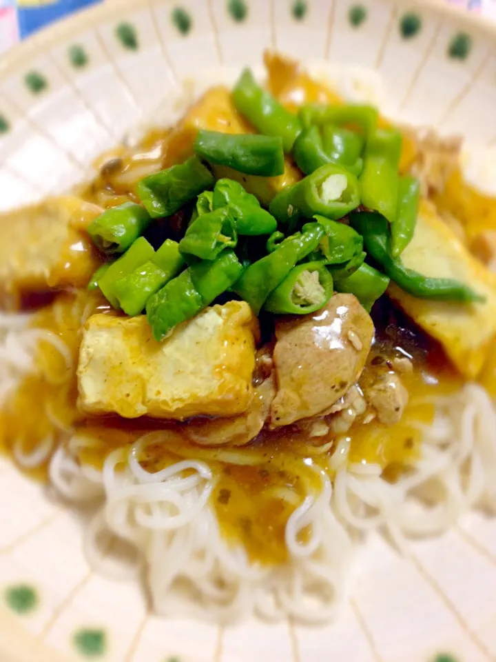 厚揚げのカレー素麺|paki-paki momさん