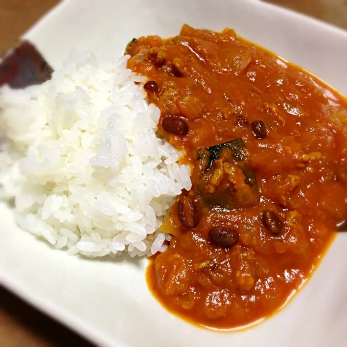 水不使用！豆と南瓜のカレー|たかこさん