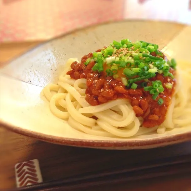 納豆コチュジャンうどん|あかねこさん