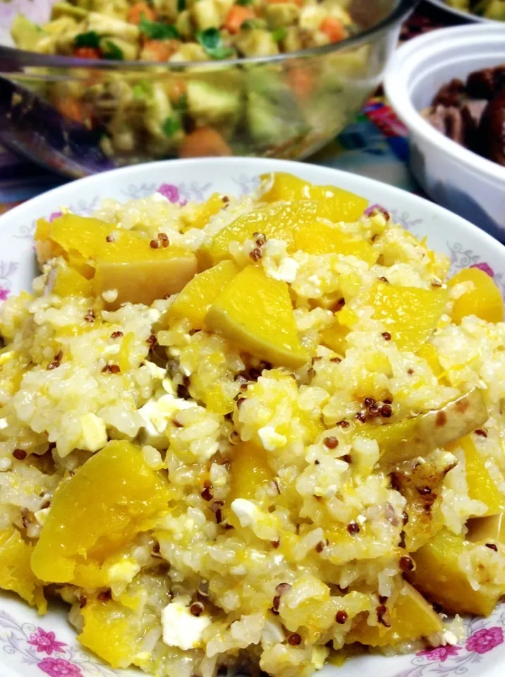 Butter Pumpkin Stir-fried Sticky Rice and Red Quinoa|MyRaXさん