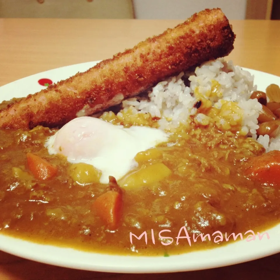 Snapdishの料理写真:ぎょにそフライカレー|みさmamanさん