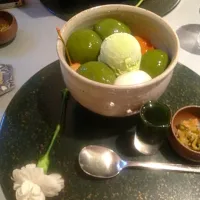 Snapdishの料理写真:抹茶白玉クリームあんみつ|まどかさん