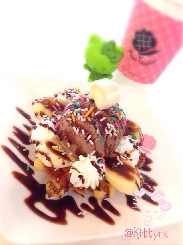 i ♡🍌 Banana with Chocolate 🍦✨ice-creαm ⊚⃝⸜(ू๑›◡ु‹๑)🎀|🎀Kittyna🌸さん