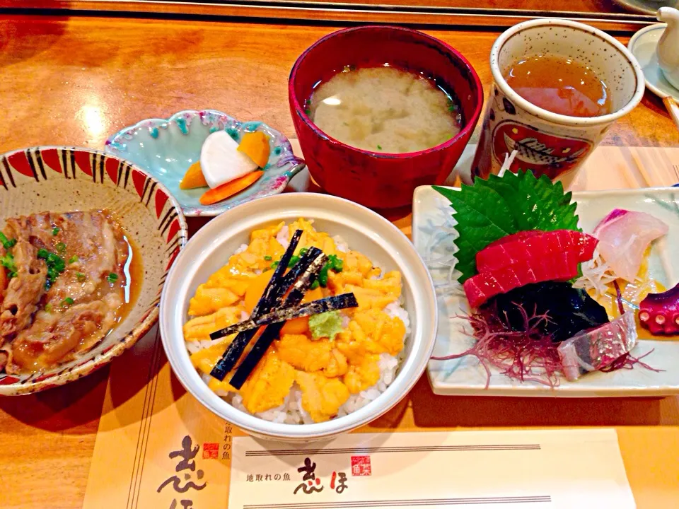 ウニ丼  豚のトロトロ煮セット|肉大好きさん