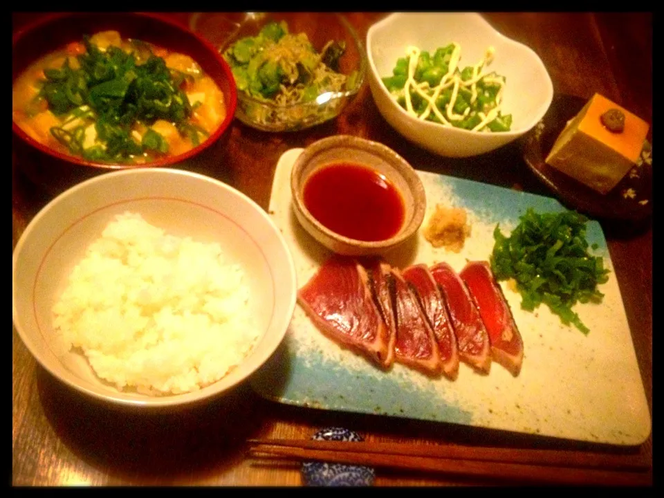 鰹のタタキ定食|トキロックさん