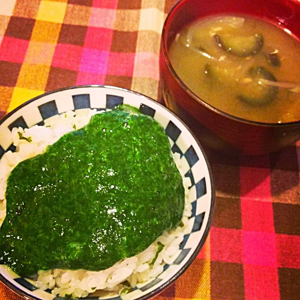 モロヘイヤご飯,味噌汁|りーぴんさん