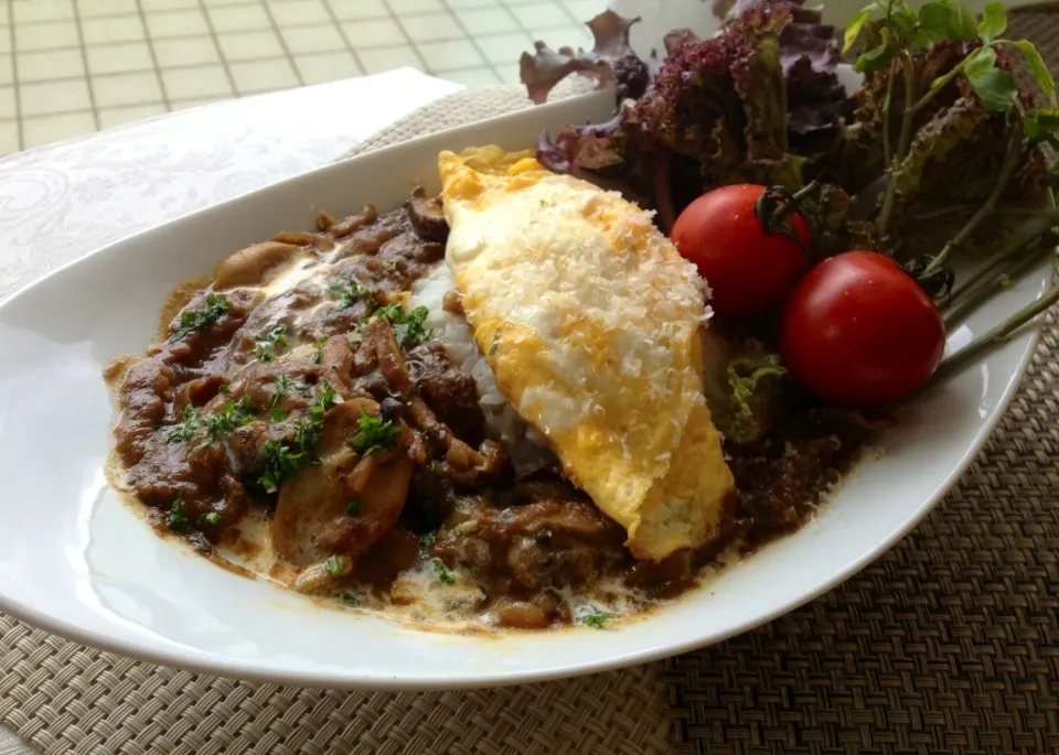 オムきのこカレー|アズフラさん