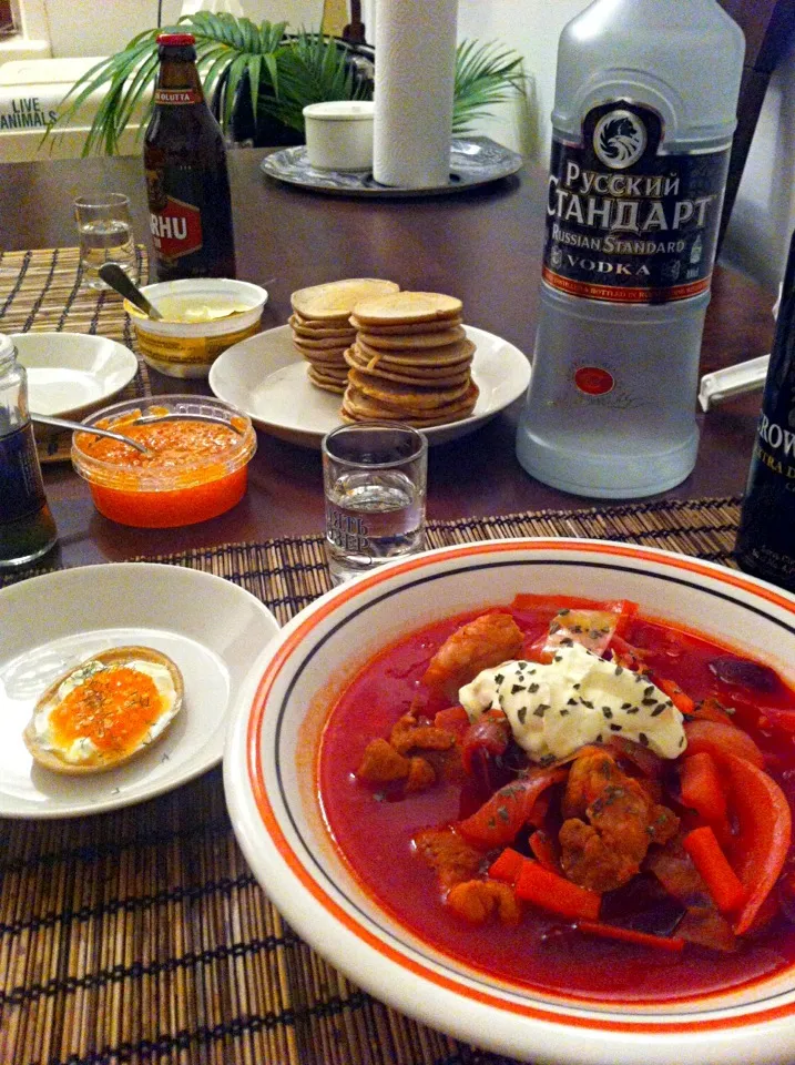 Blini, Borscht. Russian vodka|keiko mashimaさん