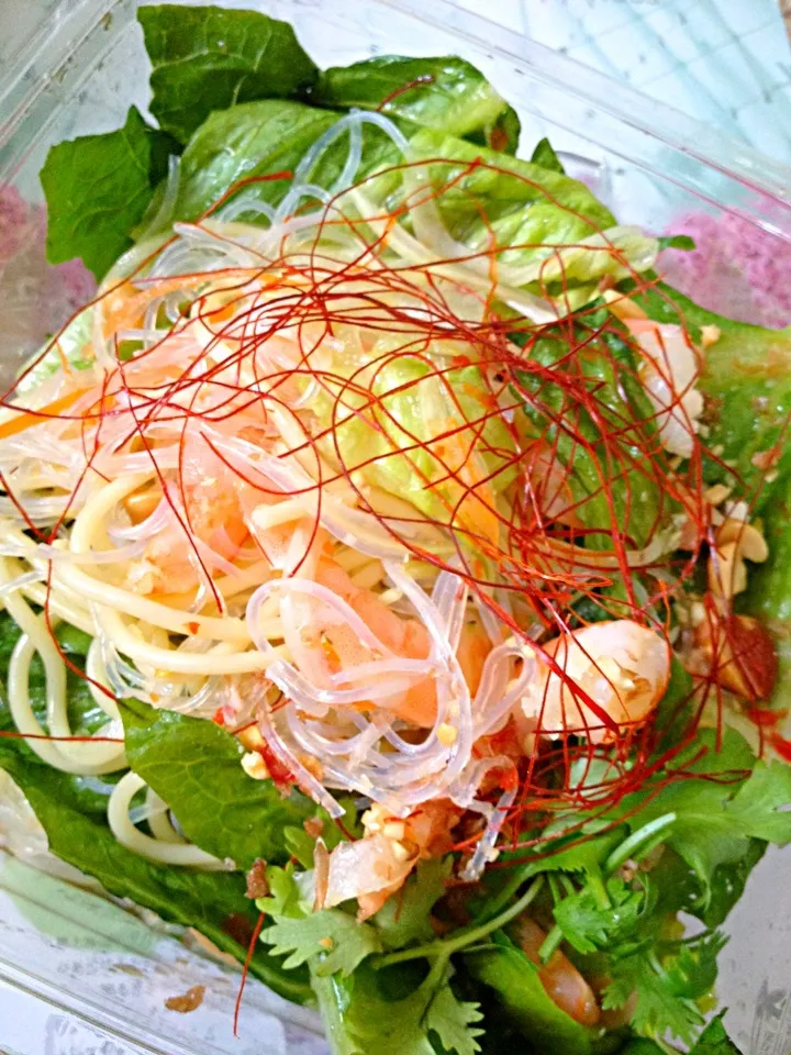 タイ風サラダ春雨とパスタ入り|水野愛日(ミズノマナビ)さん