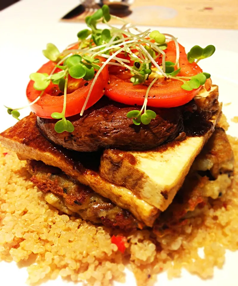 Tofu & portobello stack with couscous@ Cedele|coxiella24さん