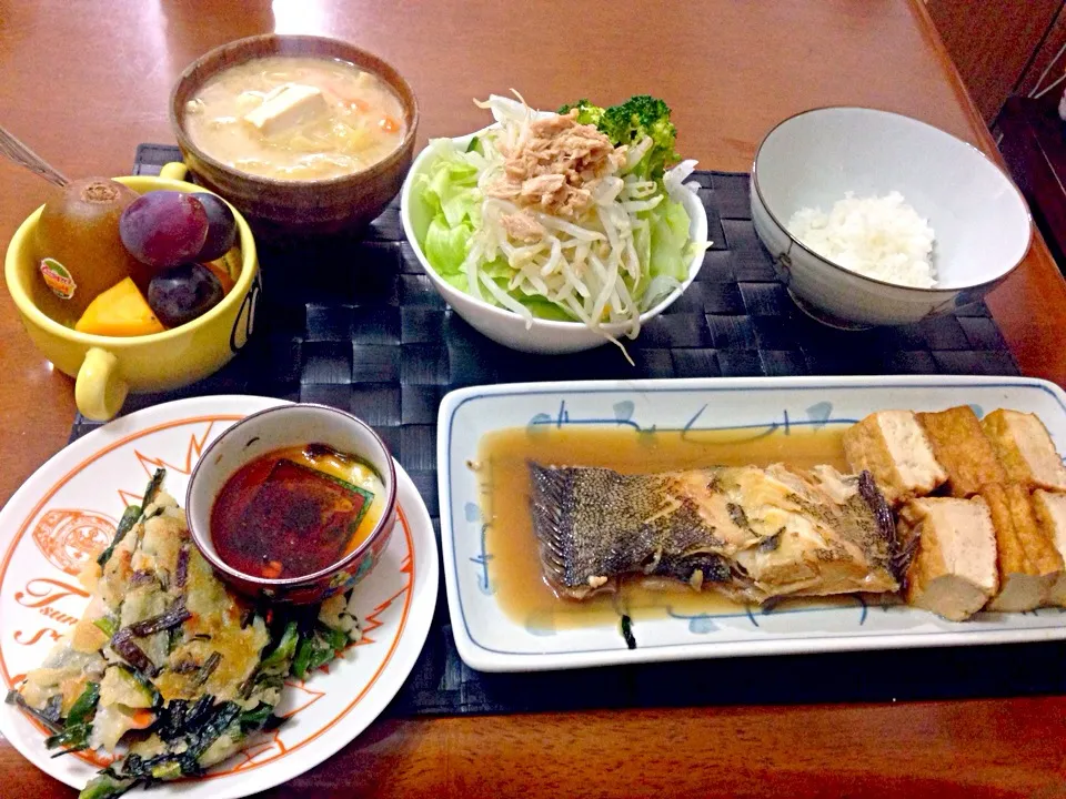 🐠鰈の煮付け＆チヂミ🍕|マニラ男さん