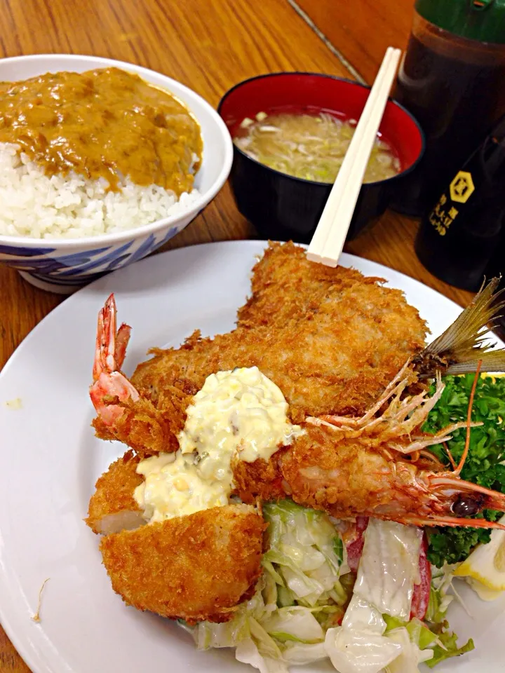 車海老アジホタテ定食@八千代|りょうさくさん